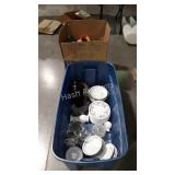 Dishes, Glassware. Big tote and box lot full,