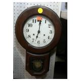 Regulator wall clock, no key. 22" high.