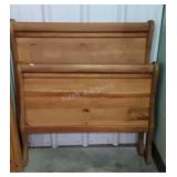 Pine Twin Size Bed, sleigh bed style with wood