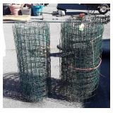 Two partial rolls of green fence