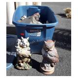 Blue tote with lightweight lawn decor