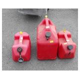 Three fuel cans