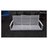 White painted porch swing, five foot long