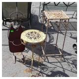 Group of plant stands and plant hangers