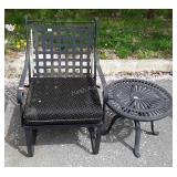 Two pc metal patio set, seller code LW