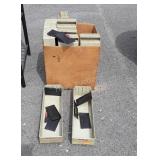 Box with plastic organizer trays