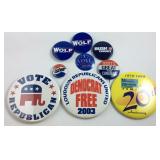 Group of political buttons