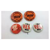 Five buttons