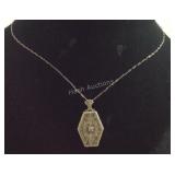 Sterling silver necklace with crystal 16in chain