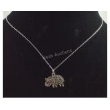 Sterling silver necklace elephant on 18in chain