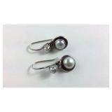 Sterling silver pearl earrings