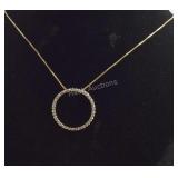 Gold over Sterling silver necklace with circle