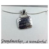Sterling silver necklace with grandma pendant