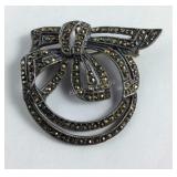 Sterling silver Marcasite brooch