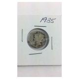 1935 Mercury dime