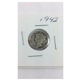 1942 Mercury dime