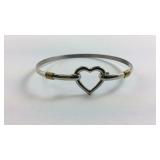 Silver plate heart bracelet