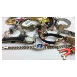 Group of misc jewelry, watches, ornament etc