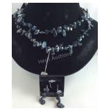 Freshwater pearl necklace 8-10mm 48" and earrings