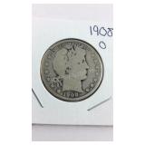1908 O Barber Half Dollar