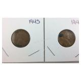1940 Wheat Penny and 1945 Wheat Penny