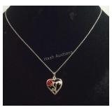 Sterling Silver Heart Pendant And Earring Set