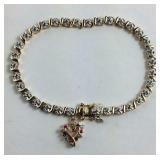 Gold Over Sterling Silver Tennis Style Bracelet