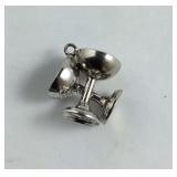 Silver Plated Charm Of Two Champagne Cups