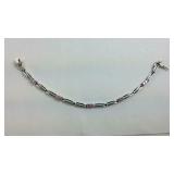 Silver Plated Bracelet With Pink Stones Made In