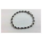 Silver Plated Bracelet With Black Onyx Like