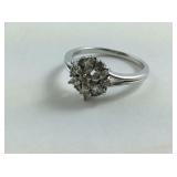 Sterling Silver Cute Flower Shaped  CZ Ring Made