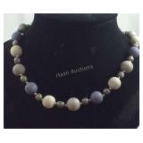 Vintage Purple, Gray And Light Gray Beaded