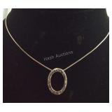 Sterling Silver Necklace With A Silver Tone