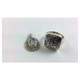 Two Sterling Silver Items Ring And A Religious