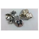 Three Sterling Silver Items Two Pin/s Brooch Of
