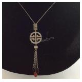 Sterling Silver Necklace With A 3" Pendant, Gram