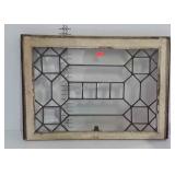 Leaded glass window sash, beveled glass sections,