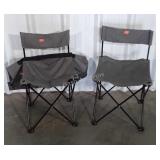 Two portable Chairs with one double bag for