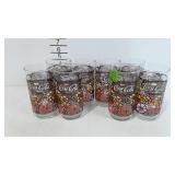 Mid Century Coca-Cola glasses with floral design,