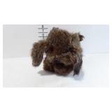 Toy - older real fur stuffed plush dog