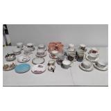 Cups and mugs, variety of china cups, some with