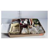 Sewing supplies - buttons, pins, hooks, etc