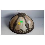 Older slag glass & metal lamp shade with matching