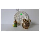 Misc - 1969 calendar plate, gold plated pitcher, &