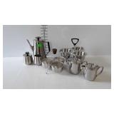 Stainless service ware - 2 condiment servers, 2