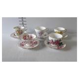 5 Bone china cups & saucers