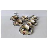 Japanese pottery - set of 6 teacups with saucers