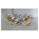 5 Bone china cups & saucers