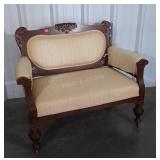 Lovely Victorian Settee carved decor Frame, clean