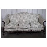 French Prov. Parlor Sofa. Heavy decor carved